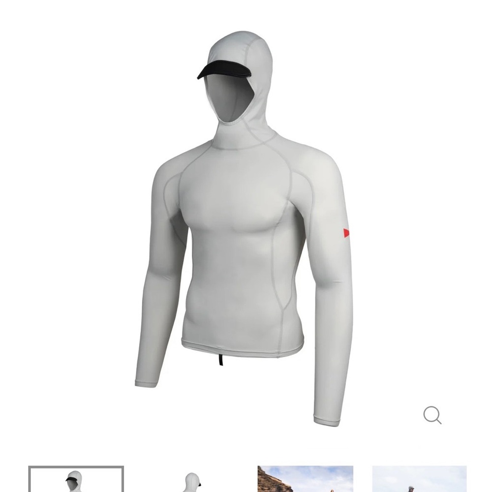 Men's Gray Swim Rash Guard Hoodie